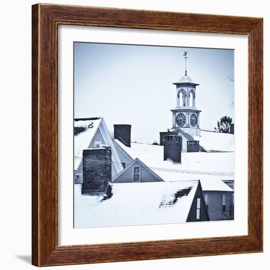 Roof Tops in Winter in Portsmouth New Hampshire's South End-Jerry & Marcy Monkman-Framed Photographic Print
