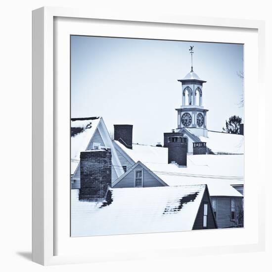 Roof Tops in Winter in Portsmouth New Hampshire's South End-Jerry & Marcy Monkman-Framed Photographic Print