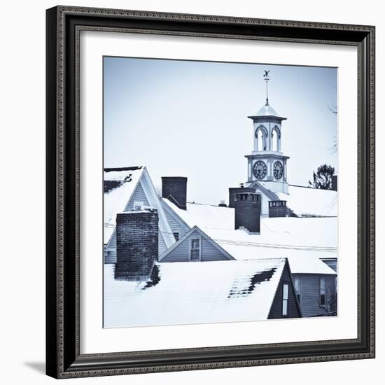 Roof Tops in Winter in Portsmouth New Hampshire's South End-Jerry & Marcy Monkman-Framed Photographic Print