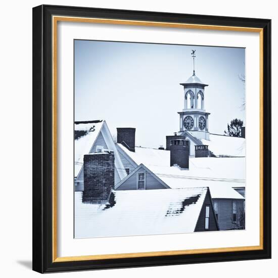 Roof Tops in Winter in Portsmouth New Hampshire's South End-Jerry & Marcy Monkman-Framed Photographic Print