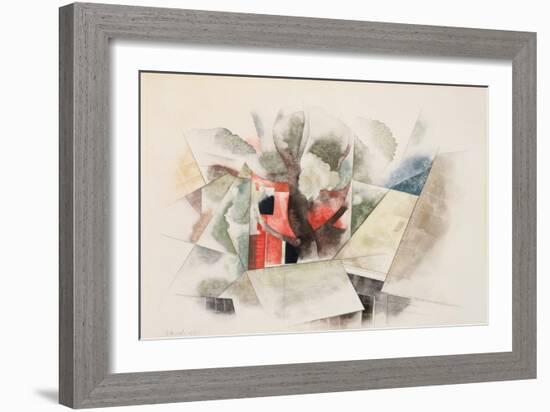 Rooftop and Fantasy, 1918 (W/C & Pencil on Paper)-Charles Demuth-Framed Giclee Print