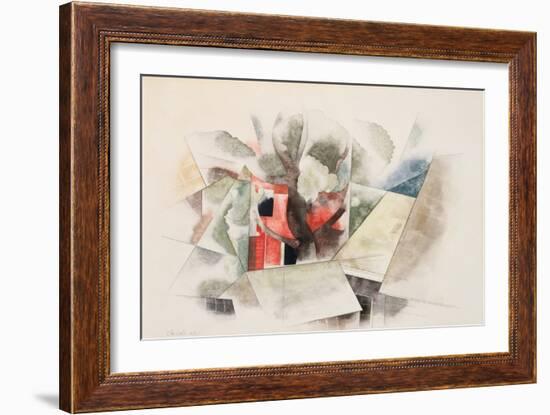 Rooftop and Fantasy, 1918 (W/C & Pencil on Paper)-Charles Demuth-Framed Giclee Print