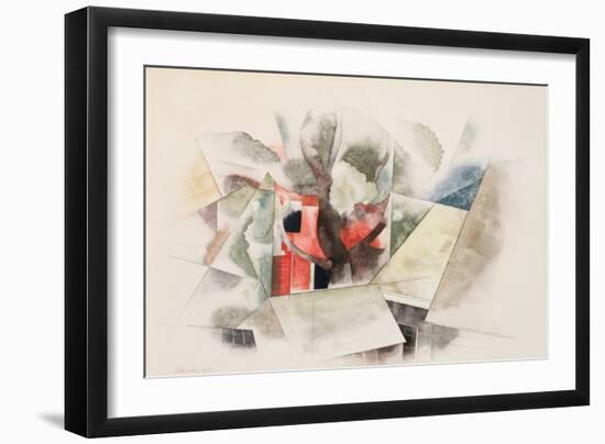 Rooftop and Fantasy, 1918 (W/C & Pencil on Paper)-Charles Demuth-Framed Giclee Print