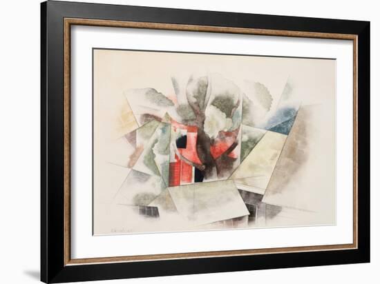 Rooftop and Fantasy, 1918 (W/C & Pencil on Paper)-Charles Demuth-Framed Giclee Print