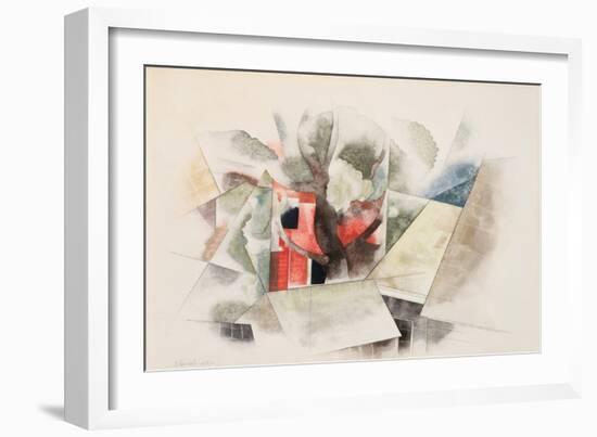 Rooftop and Fantasy, 1918 (W/C & Pencil on Paper)-Charles Demuth-Framed Giclee Print