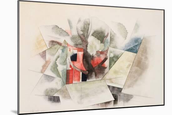 Rooftop and Fantasy, 1918 (W/C & Pencil on Paper)-Charles Demuth-Mounted Giclee Print