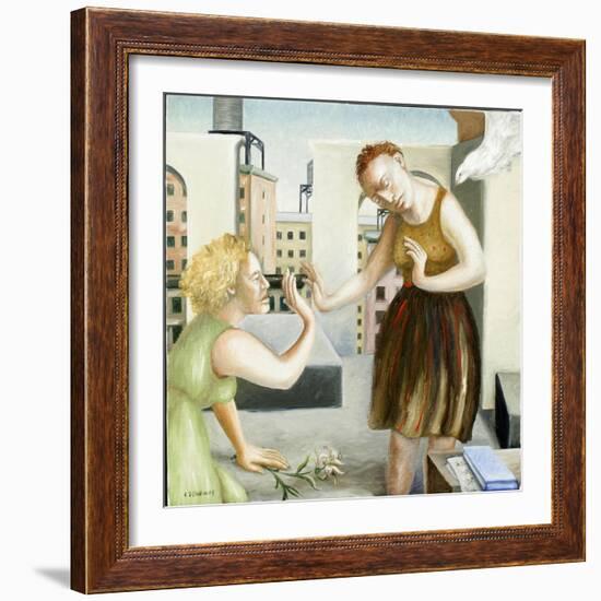 Rooftop Annunciation, 1 (Two Women) 2006-Caroline Jennings-Framed Giclee Print