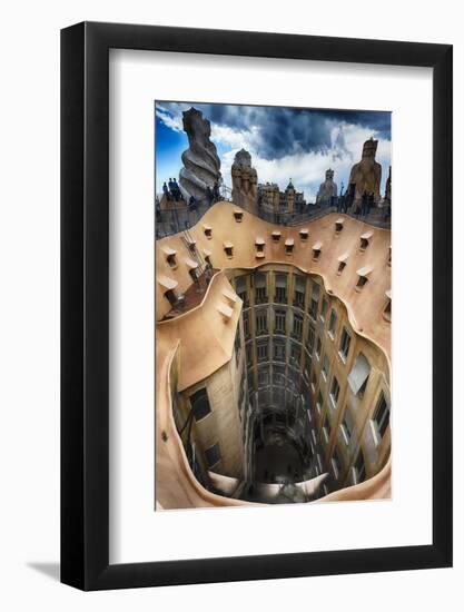 Rooftop View of Csa Mila, Barcelona, Spain-George Oze-Framed Photographic Print