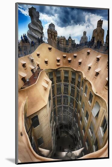 Rooftop View of Csa Mila, Barcelona, Spain-George Oze-Mounted Photographic Print