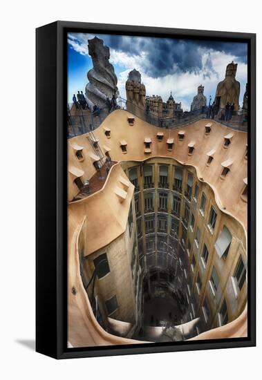 Rooftop View of Csa Mila, Barcelona, Spain-George Oze-Framed Premier Image Canvas