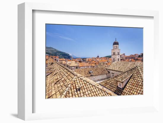 Rooftop view of Franciscan Church, bell tower and Monastery, Dubrovnik Old Town, UNESCO World Herit-Neale Clark-Framed Photographic Print