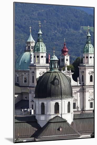 Rooftop View of the Baroque Church Domes and Spires of Salzburg, Austria-Julian Castle-Mounted Photo