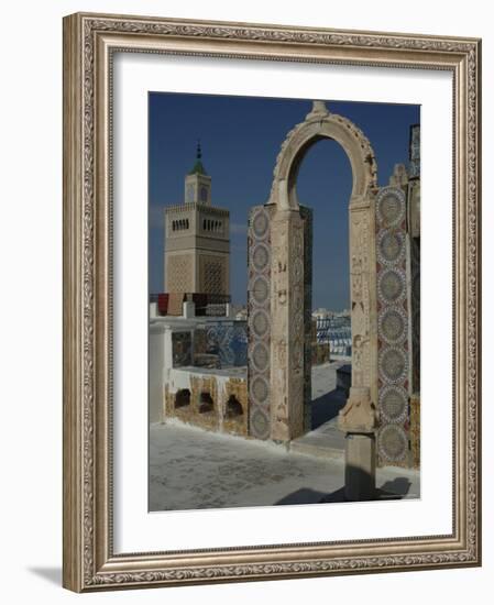 Rooftop View Over Mosque, Tunis, Tunisia, North Africa, Africa-Ethel Davies-Framed Photographic Print