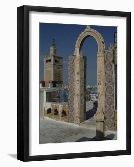 Rooftop View Over Mosque, Tunis, Tunisia, North Africa, Africa-Ethel Davies-Framed Photographic Print