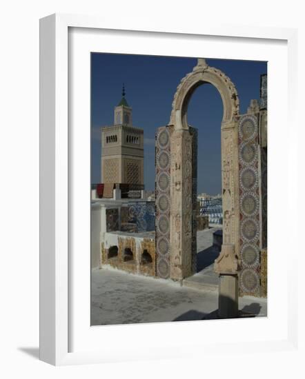 Rooftop View Over Mosque, Tunis, Tunisia, North Africa, Africa-Ethel Davies-Framed Photographic Print