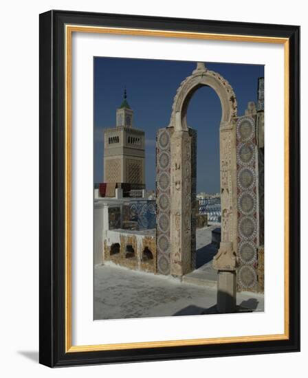 Rooftop View Over Mosque, Tunis, Tunisia, North Africa, Africa-Ethel Davies-Framed Photographic Print