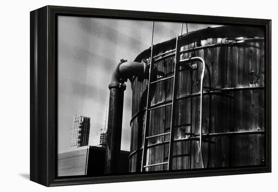 Rooftop Water Tank NYC-null-Framed Stretched Canvas