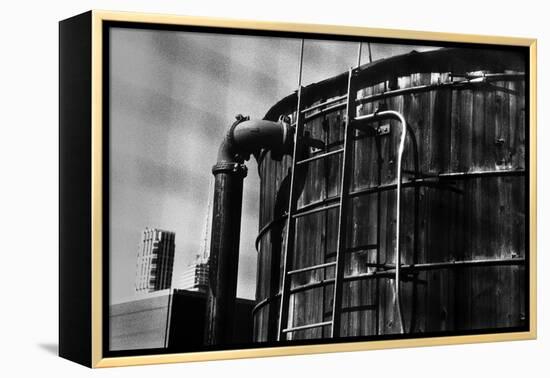 Rooftop Water Tank NYC-null-Framed Stretched Canvas