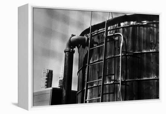 Rooftop Water Tank NYC-null-Framed Stretched Canvas