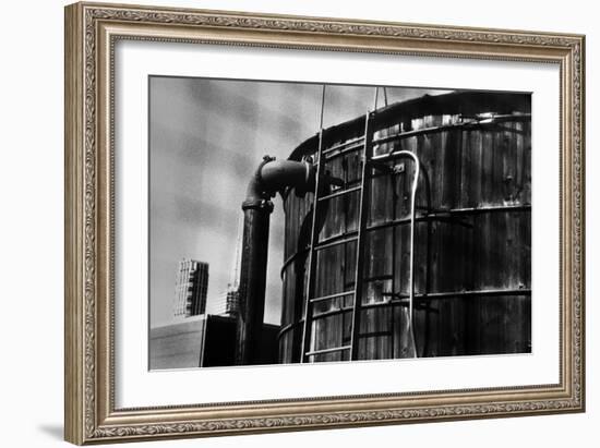 Rooftop Water Tank NYC-null-Framed Photo