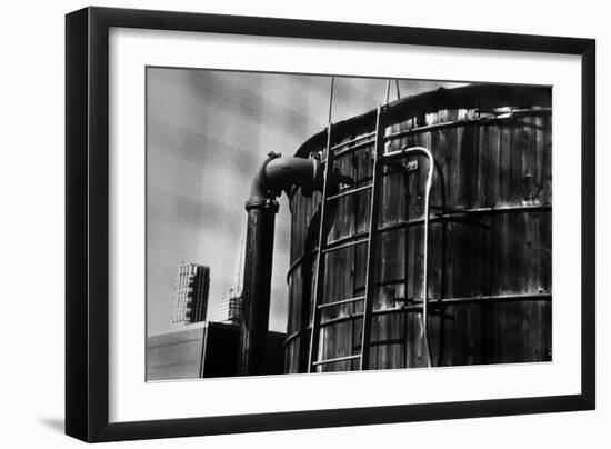 Rooftop Water Tank NYC-null-Framed Photo