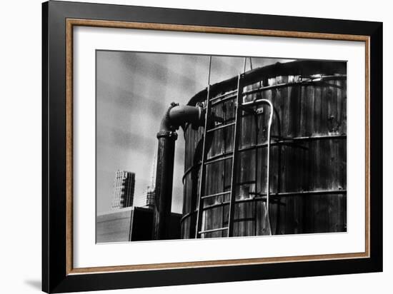 Rooftop Water Tank NYC-null-Framed Photo