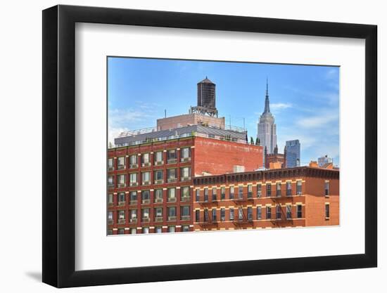 Rooftop Water Tank on a New York Apartment Building, Usa.-Maciej Bledowski-Framed Photographic Print