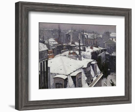 Rooftops in the Snow, c.1878-Gustave Caillebotte-Framed Giclee Print