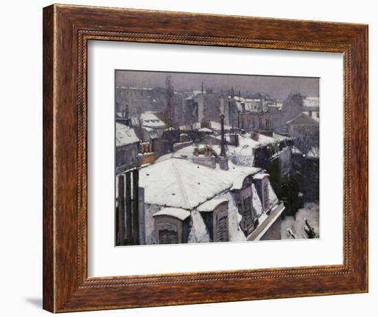 Rooftops in the Snow, c.1878-Gustave Caillebotte-Framed Giclee Print