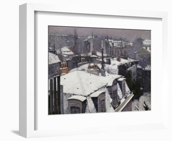 Rooftops in the Snow, c.1878-Gustave Caillebotte-Framed Giclee Print