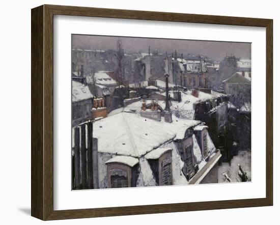 Rooftops in the Snow, c.1878-Gustave Caillebotte-Framed Giclee Print