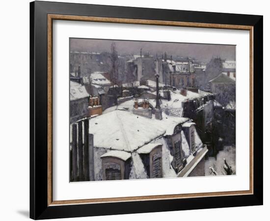 Rooftops in the Snow, c.1878-Gustave Caillebotte-Framed Giclee Print