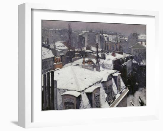 Rooftops in the Snow, c.1878-Gustave Caillebotte-Framed Giclee Print