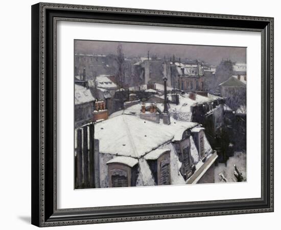 Rooftops in the Snow, c.1878-Gustave Caillebotte-Framed Giclee Print