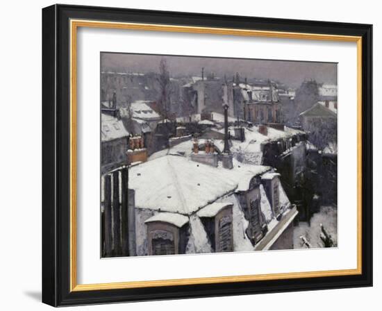 Rooftops in the Snow, c.1878-Gustave Caillebotte-Framed Giclee Print