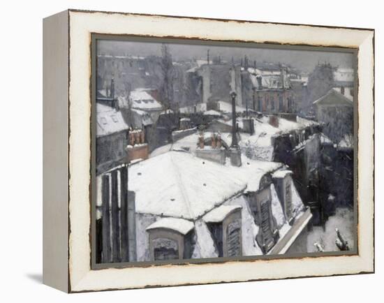 Rooftops in the Snow (Snow Effect)-Gustave Caillebotte-Framed Premier Image Canvas