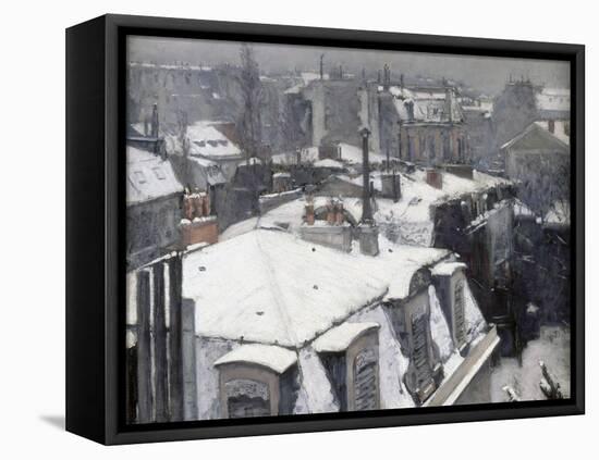 Rooftops in the Snow (Snow Effect)-Gustave Caillebotte-Framed Premier Image Canvas