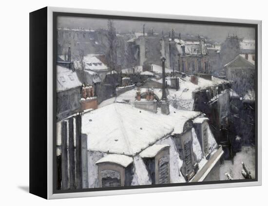 Rooftops in the Snow (Snow Effect)-Gustave Caillebotte-Framed Premier Image Canvas