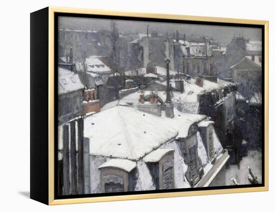 Rooftops in the Snow (Snow Effect)-Gustave Caillebotte-Framed Premier Image Canvas