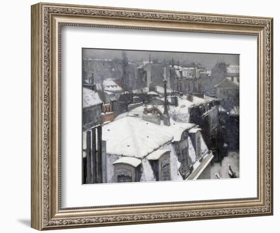 Rooftops in the Snow (Snow Effect)-Gustave Caillebotte-Framed Giclee Print