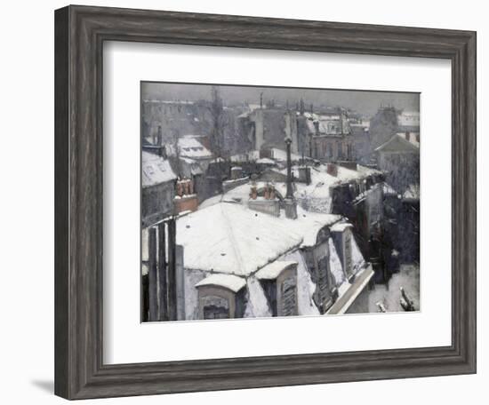 Rooftops in the Snow (Snow Effect)-Gustave Caillebotte-Framed Giclee Print