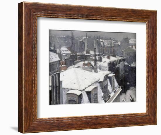 Rooftops in the Snow (Snow Effect)-Gustave Caillebotte-Framed Giclee Print