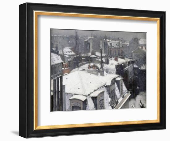 Rooftops in the Snow (Snow Effect)-Gustave Caillebotte-Framed Giclee Print