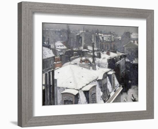 Rooftops in the Snow (Snow Effect)-Gustave Caillebotte-Framed Giclee Print