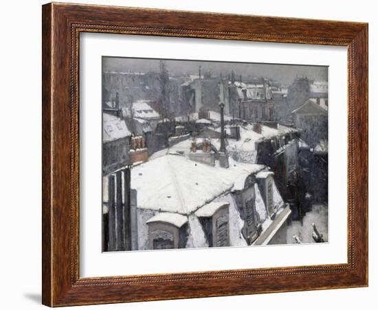 Rooftops in the Snow (Snow Effect)-Gustave Caillebotte-Framed Giclee Print