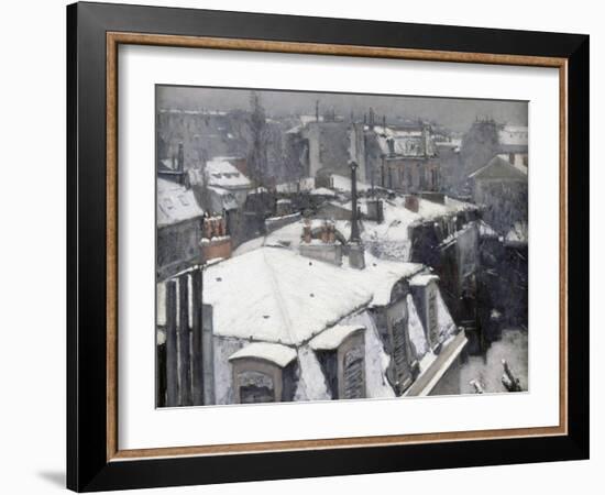 Rooftops in the Snow (Snow Effect)-Gustave Caillebotte-Framed Giclee Print
