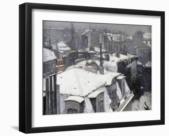 Rooftops in the Snow (Snow Effect)-Gustave Caillebotte-Framed Giclee Print