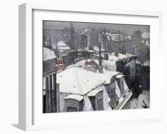 Rooftops in the Snow (Snow Effect)-Gustave Caillebotte-Framed Giclee Print