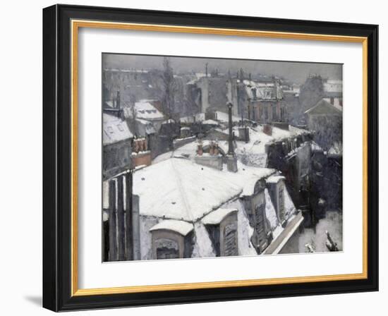 Rooftops in the Snow (Snow Effect)-Gustave Caillebotte-Framed Giclee Print