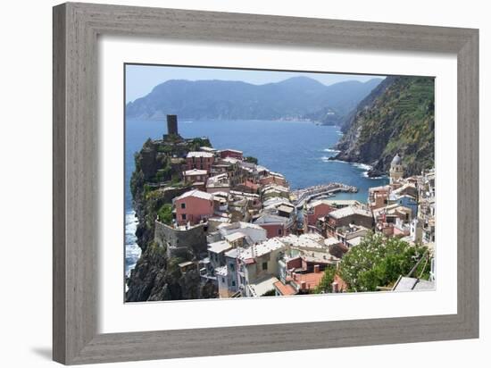 Rooftops of Cinque Terre Vernazza-Marilyn Dunlap-Framed Art Print